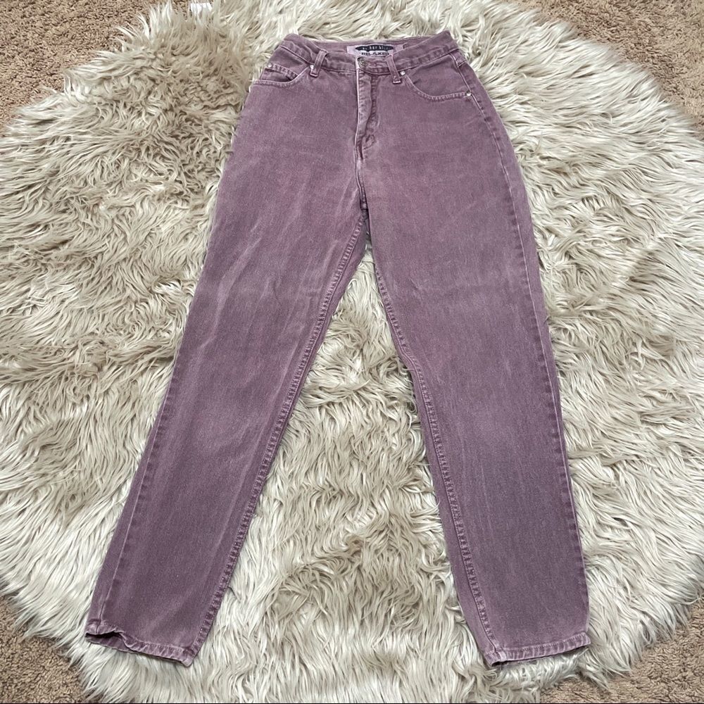 Vintage 90s anchor blue pink jeans size 5/6